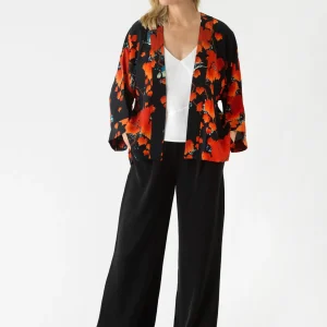 Best One Hundred Stars Acer Black Crepe Kimono