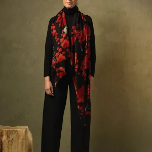 Hot One Hundred Stars Acer Black Wool Scarf