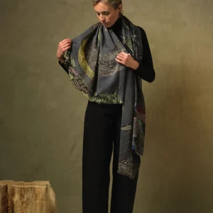 Discount One Hundred Stars Bird Ink Wool Scarf