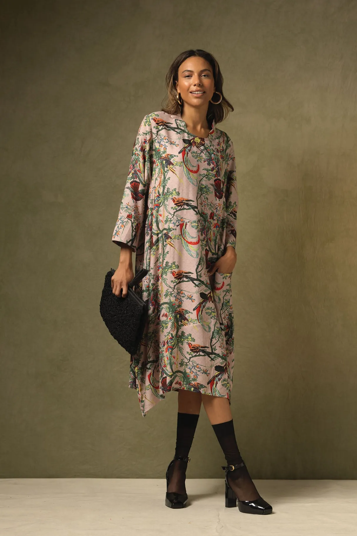 chinoiserie_pink_asymmetric_dress_0.webp Hot One Hundred Stars Chinoiserie Pink Asymmetric Dress