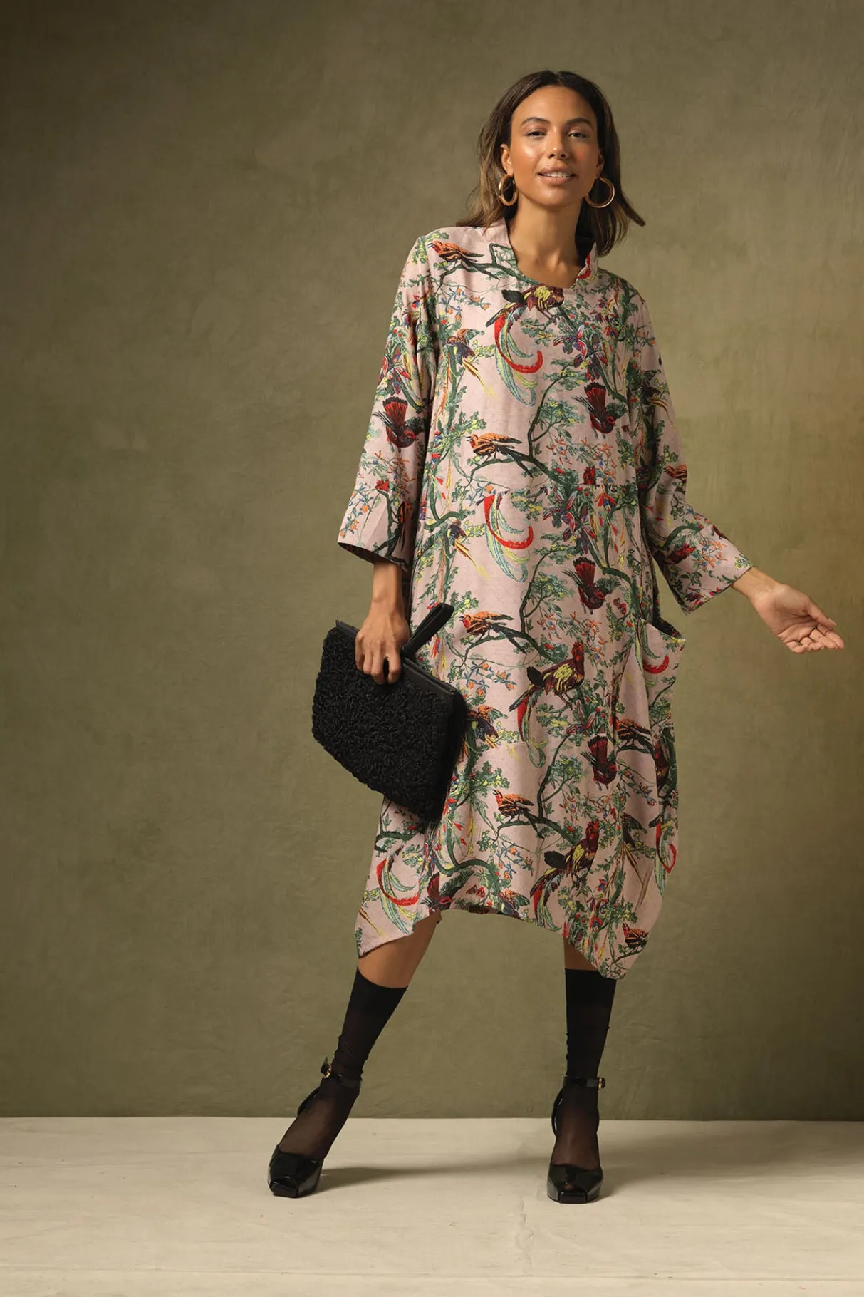 chinoiserie_pink_asymmetric_dress_1.webp Hot One Hundred Stars Chinoiserie Pink Asymmetric Dress