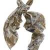 Cheap One Hundred Stars Etched Flower Khaki Kew Scarf