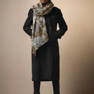 Cheap One Hundred Stars Etched Flower Khaki Kew Scarf