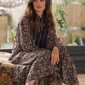 Cheap One Hundred Stars Floral Paisley Blue Boho Dress