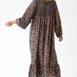 Cheap One Hundred Stars Floral Paisley Blue Boho Dress