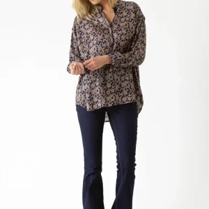 Hot One Hundred Stars Floral Paisley Blue Darcy Shirt