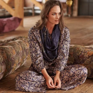 Cheap One Hundred Stars Floral Paisley Blue Palazzo Pant