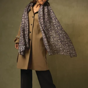 Discount One Hundred Stars Floral Paisley Blue Scarf