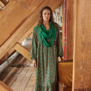 Outlet One Hundred Stars Floral Paisley Green Boho Dress