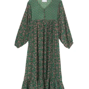 Outlet One Hundred Stars Floral Paisley Green Boho Dress