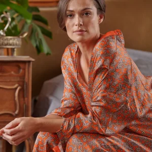 New One Hundred Stars Floral Paisley Orange Darcy Shirt