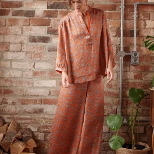 Shop One Hundred Stars Floral Paisley Orange Palazzo Pant