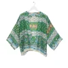 Cheap One Hundred Stars Folk Flowers Green Kimono