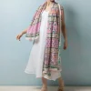 New One Hundred Stars Folk Flowers Pink Scarf