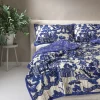 Fashion One Hundred Stars Giant Willow Blue Bedspread