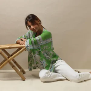 Best One Hundred Stars Handkerchief Green Kimono