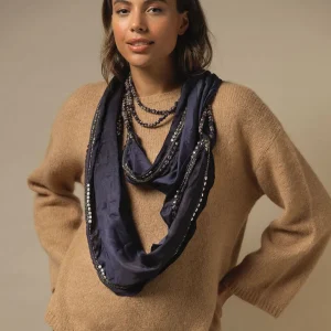 Clearance One Hundred Stars Indian Heritage Blue Necklace Scarf