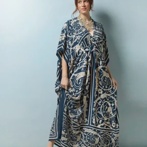 Hot One Hundred Stars Jaipur Blue Margeux Kaftan