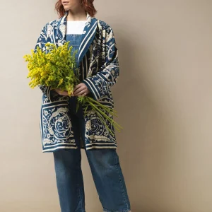 Clearance One Hundred Stars Jaipur Blue Velvet Boyfriend Jacket