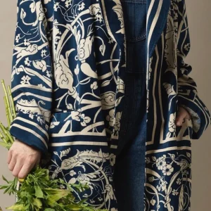 Clearance One Hundred Stars Jaipur Blue Velvet Boyfriend Jacket