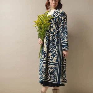 Outlet One Hundred Stars Jaipur Blue Velvet Duster Coat