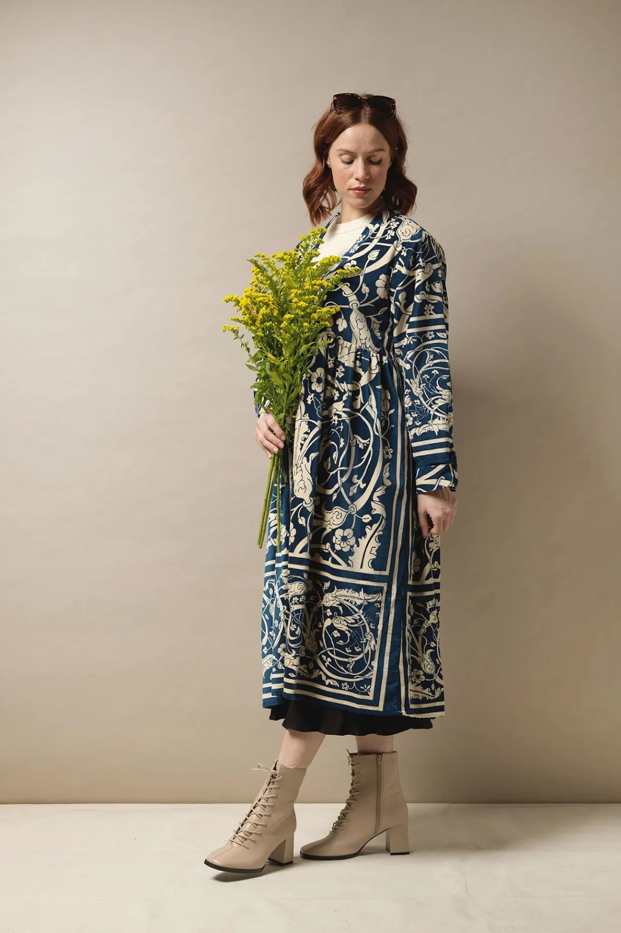 jaipur_blue_velvet_duster_coat_4.webp Outlet One Hundred Stars Jaipur Blue Velvet Duster Coat