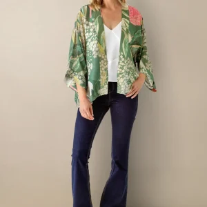Clearance One Hundred Stars Kew Elderflower Green Kimono