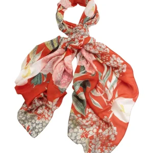 New One Hundred Stars Kew Elderflower Red Scarf