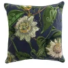 Sale One Hundred Stars Kew Passion Flower Grey Velvet Square Cushion