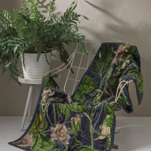 Sale One Hundred Stars Kew Passion Flower Grey Velvet Throw