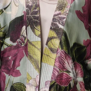 Hot One Hundred Stars Kew Protea Duck Egg Kimono