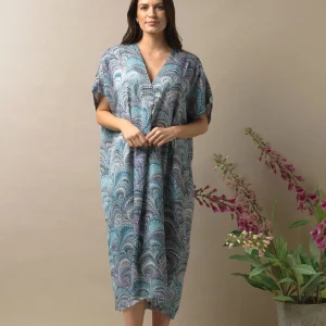 Shop One Hundred Stars Marbled Blue Shift Dress