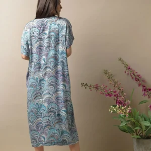 Shop One Hundred Stars Marbled Blue Shift Dress