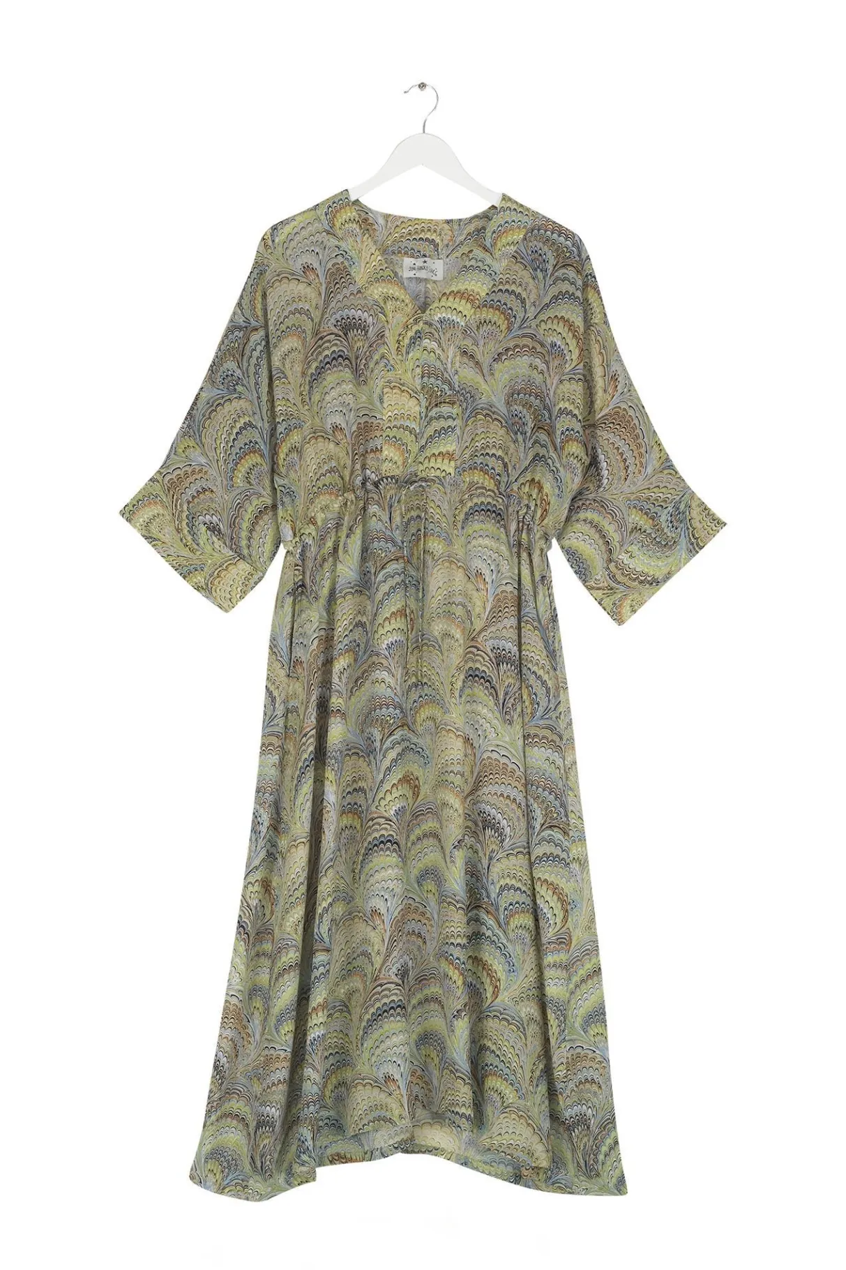 marbled_green_abbi_dress_3.webp Fashion One Hundred Stars Marbled Green Abbi Dress