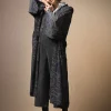 Discount One Hundred Stars Marbled Indigo Crepe Long Kimono