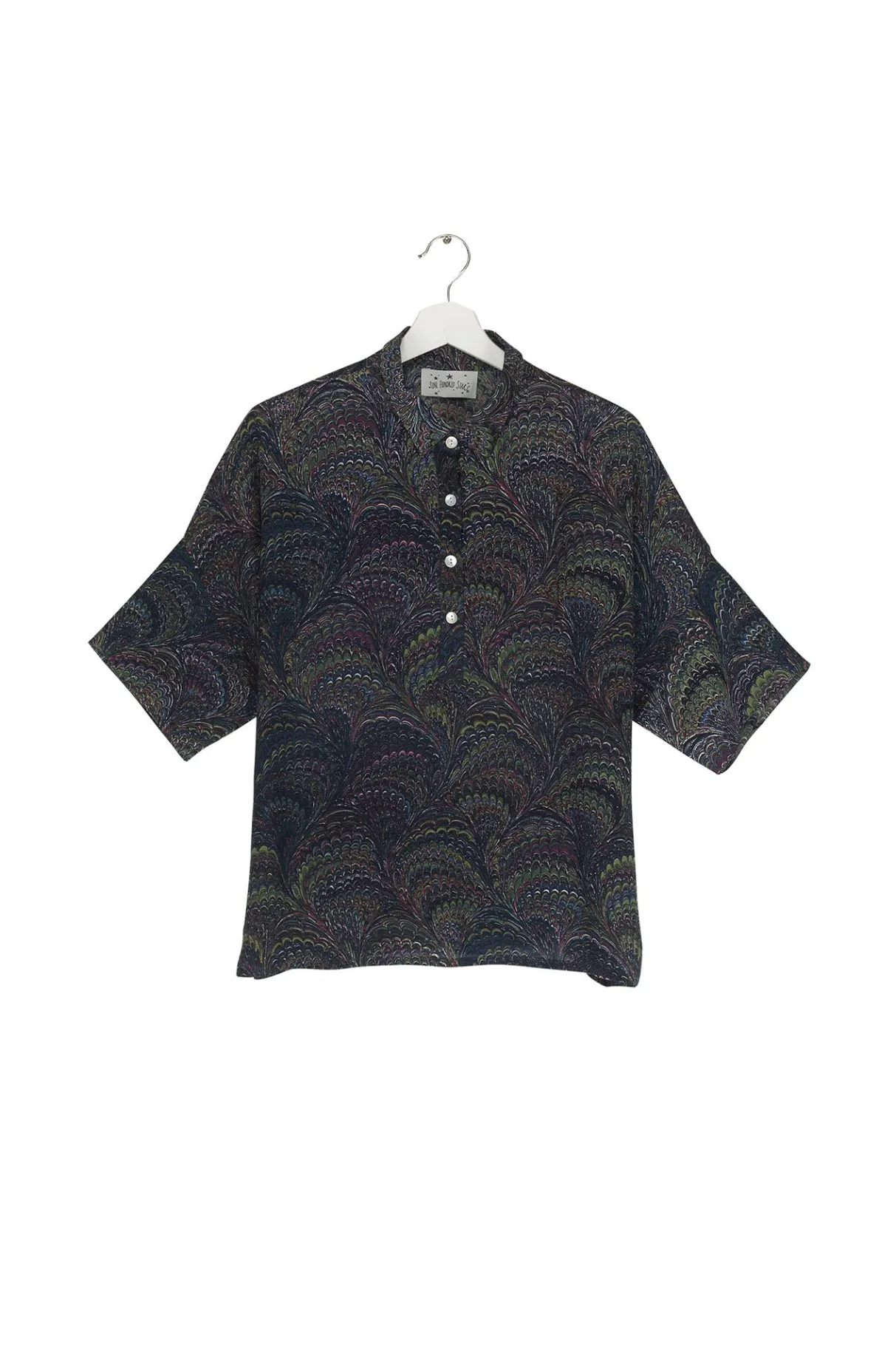 marbled_indigo_pippa_top_0.webp Sale One Hundred Stars Marbled Indigo Pippa Top