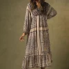 Flash Sale One Hundred Stars Mehndi Blue Boho Dress