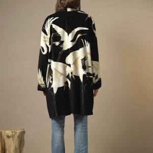Hot One Hundred Stars Stork Black Velvet Boyfriend Jacket