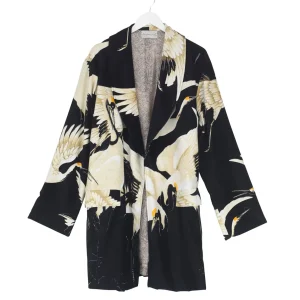 Hot One Hundred Stars Stork Black Velvet Boyfriend Jacket