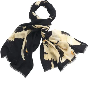 Cheap One Hundred Stars Stork Black Wool Scarf