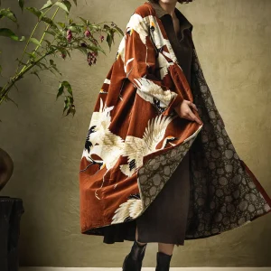 Cheap One Hundred Stars Stork Cigar Velvet Duster Coat