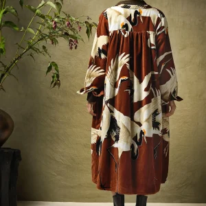 Cheap One Hundred Stars Stork Cigar Velvet Duster Coat