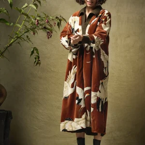 Cheap One Hundred Stars Stork Cigar Velvet Duster Coat