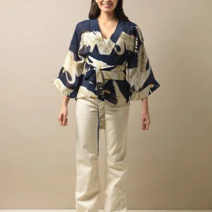 Shop One Hundred Stars Stork Navy Obi Belt