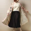 New One Hundred Stars Stork Pink Velvet Duster Coat
