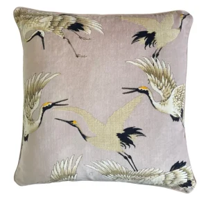 Fashion One Hundred Stars Stork Plaster Pink Square Velvet Cushion