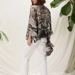 Outlet One Hundred Stars Sunburst Grey Kimono