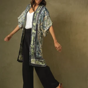 Sale One Hundred Stars Tapestry Sea Midi Kimono