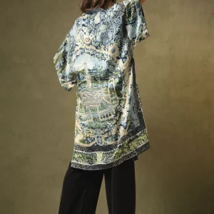 Sale One Hundred Stars Tapestry Sea Midi Kimono