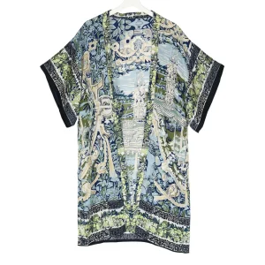 Sale One Hundred Stars Tapestry Sea Midi Kimono